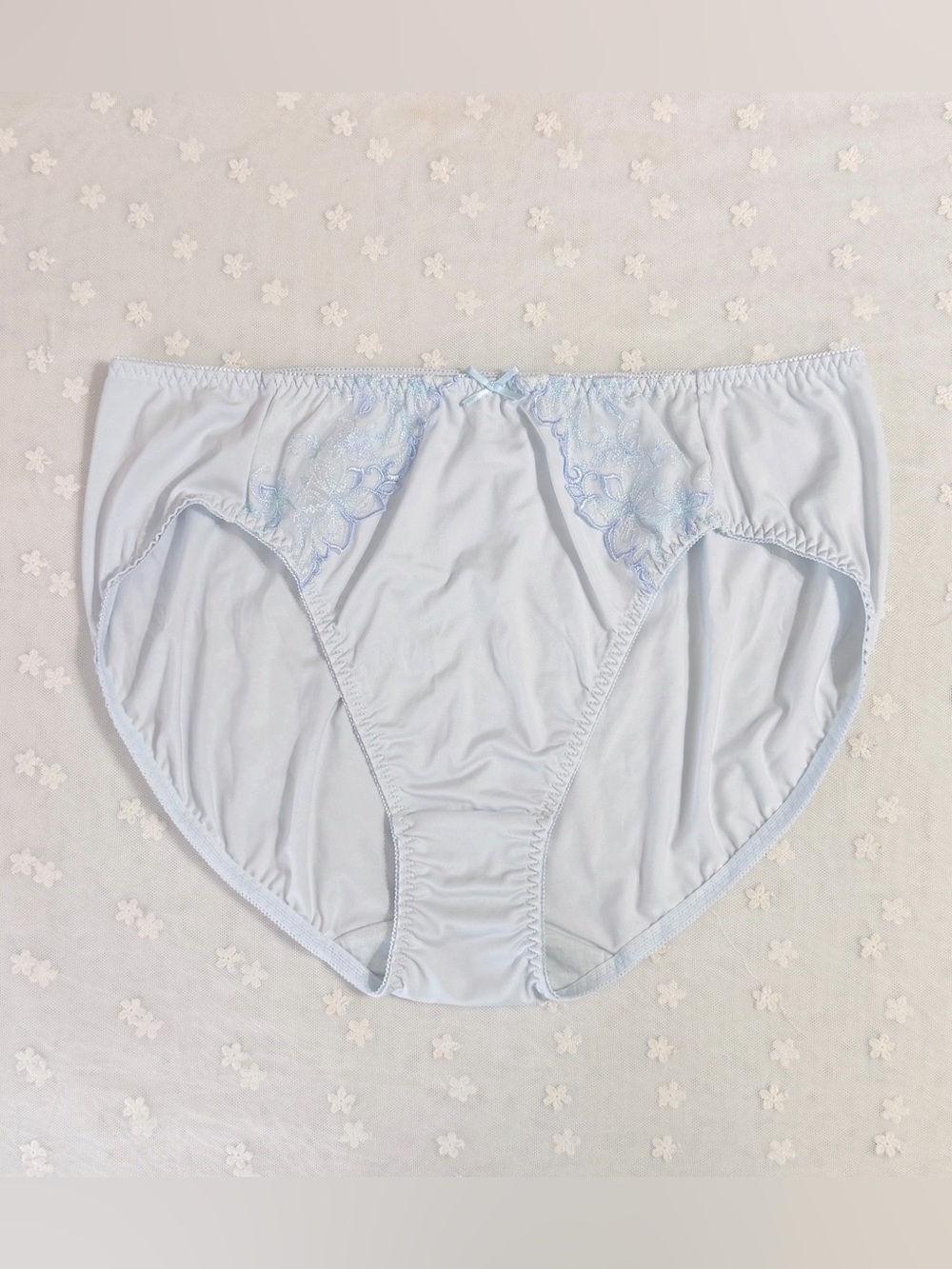US-XXL/JP-6L  Japanese Brand VTG Style Floral Embroidery Classic Nylon Panties